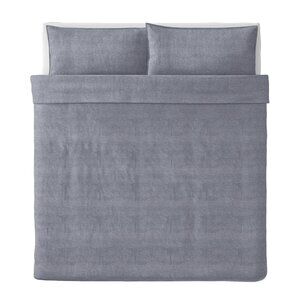 IKEA KOPPARBLAD King Duvet Cover Set with pillowcase Dark Blue 904.836.59 Cotton